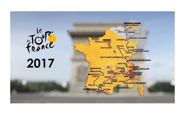 Carte du parcours du Tour de France 2017